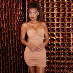 Women's 2 Layers Bodycon Ruched Elegant Dress