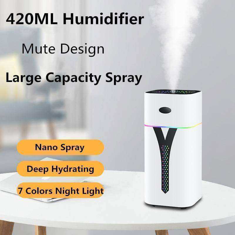 Mobile Air Humidifier Air Purifier 7 Color LED Light