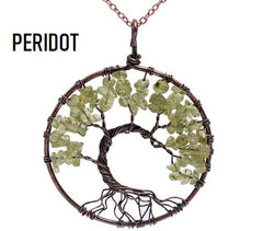 Awakening 7 Chakra Tree Of Life Crystal Pendant Necklace
