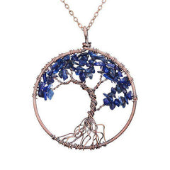 Awakening 7 Chakra Tree Of Life Crystal Pendant Necklace