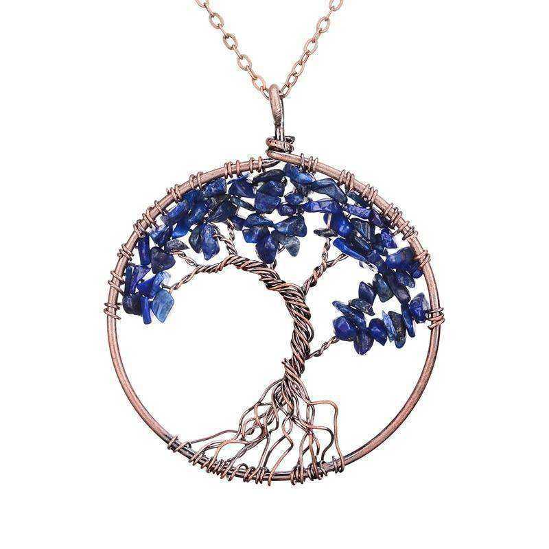 Awakening 7 Chakra Tree Of Life Crystal Pendant Necklace