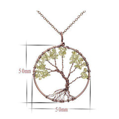 Awakening 7 Chakra Tree Of Life Crystal Pendant Necklace