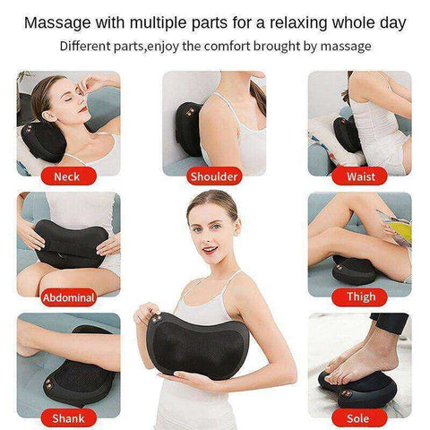 Image of Upgraded Electric Neck Back Waist Heat Cervical Massage Pillow