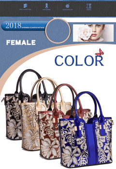 Luxury Fashion High Quality  Appliques Flower Women's Bag