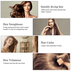 Professional Electric Comb Hair Dryer Straightener Curler