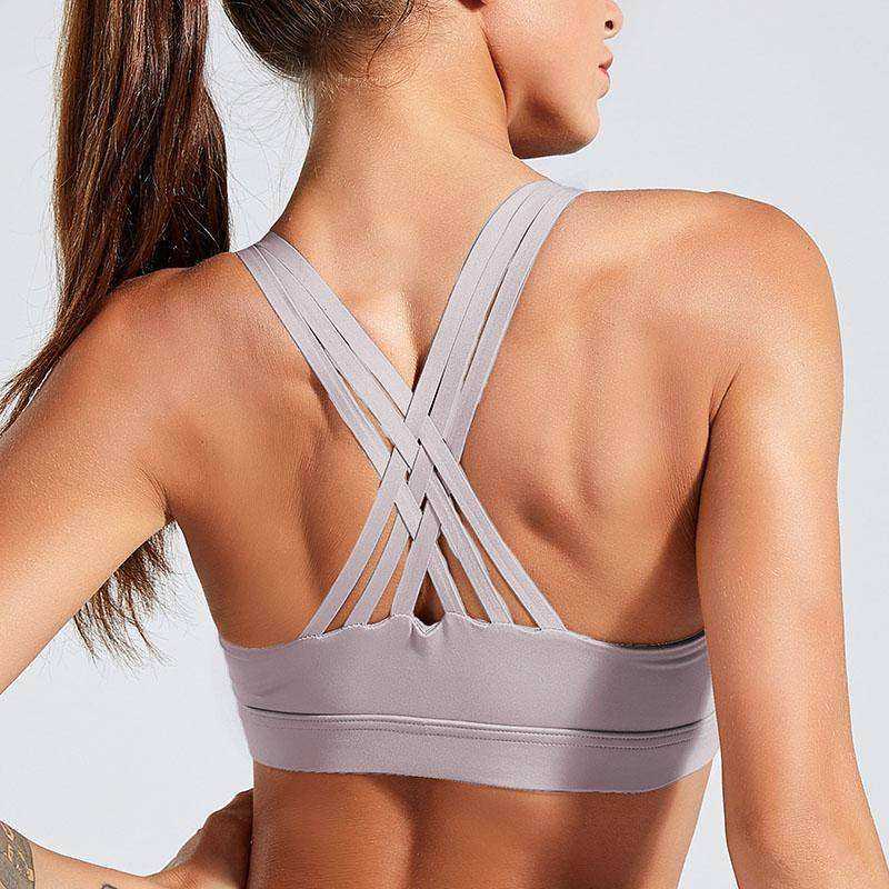 Aesthetic Sports Bra With Cross Strap For Women