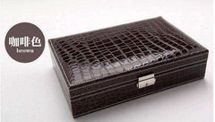 Cosmetic Rectangular Leather Case Jewelry Box