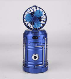 6 in 1 Portable Outdoor LED Camping Lantern With Fan Solar Rechargeable