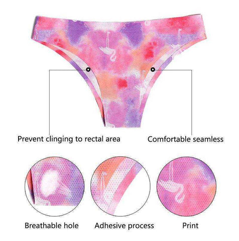 Sexy Seamless Flowers Print  Slip Breathable Underwear For Women