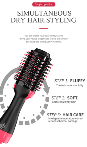 Image of Professional Electric Comb Hair Dryer Straightener Curler