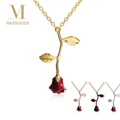 Red Rose Flower Necklace
