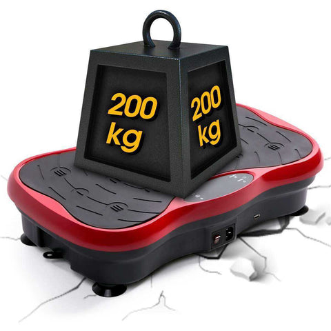 Image of 200KG/441LBS Exercise Fitness Vibration Machine Trainer Plate Platform with Resistance Bands 220V