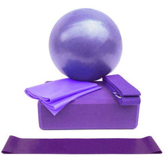 Aesthetic Yoga Ball Blocks Stretching Strap Resistance Loop Band 5 Pcs Set