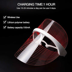 Aesthetic 3 Colors LED Light Therapy Face Mask Photon Instrument