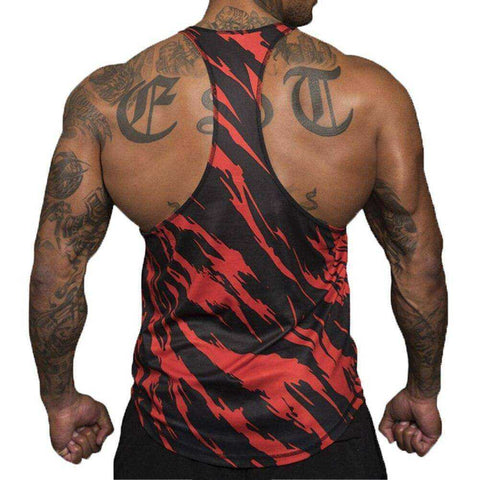 Image of Gym Men Bodybuilding Camo Sleeveless Single Tank Top Muscle Stringer Athletic Vest