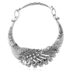 Retro Carved Peacock Collar