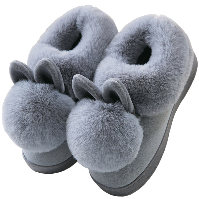 Warm & Fuzzy Rabbit Ears Plush Slippers