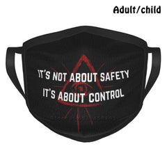 Control Safety Red Print Reusable Face Mask