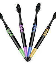 New 4 Pieces Charcoal Bamboo Toothbrush Dental Oral Care