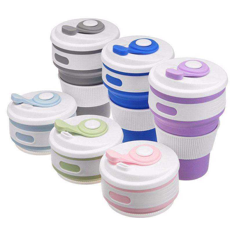 Travel Collapsible Silicone Folding BPA FREE Food Grade Drinking Water Tea Coffee Mugs