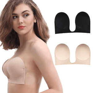Invisible Backless Strapless Self-adhesive Deep U Push Up Bra