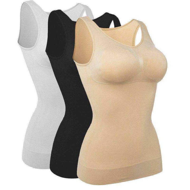 3 Pack Aesthetic Body Shaper Cami Shaper with Built in Bra Tummy Control
