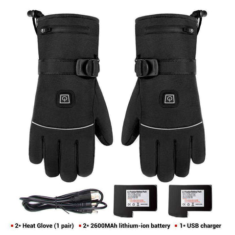 Image of Waterproof Heated Touch Screen Battery Powered Motorcycle Gloves