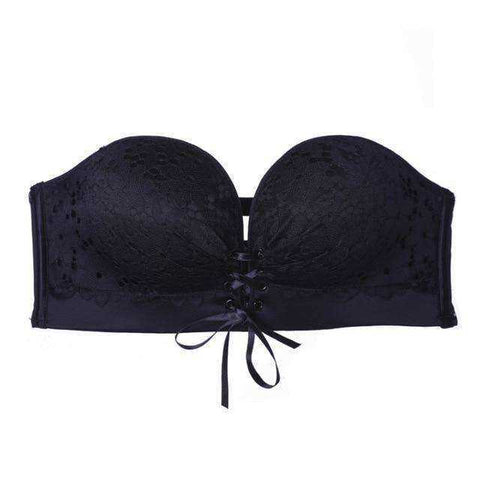 Image of Women Floral Seamless Lace Strapless Push Up Bra Invisible Wireless Lingerie Underwear