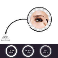 Dropshipping Flexible Makeup LED 10X Magnifying Mirror