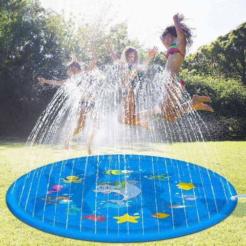 Image of Kids Outdoor Lawn Beach Sea Animal Inflatable Water Sprinkler Play Mat
