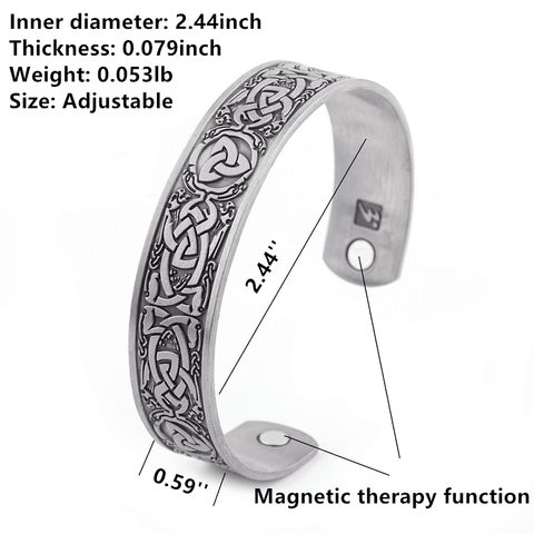 Image of Aesthetic Viking Celtics Irish Trinity Knot Dragon Magnetic Health Bracelet