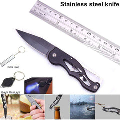 Outdoor Survival Kit Set Multifunctional Wristband Whistle Blanket Knife