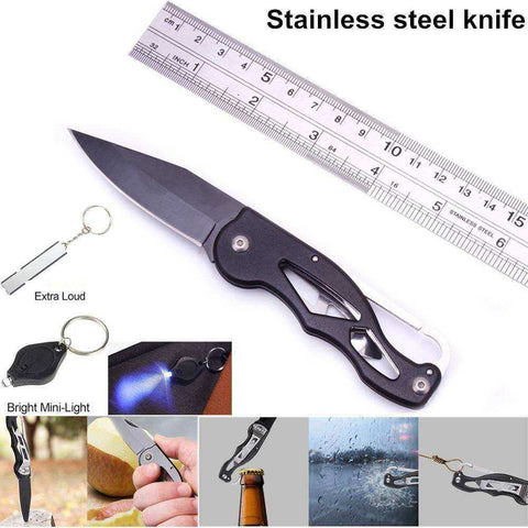 Image of Outdoor Survival Kit Set Multifunctional Wristband Whistle Blanket Knife