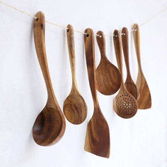 Teak Natural Wood Tableware Kitchen Tool Set