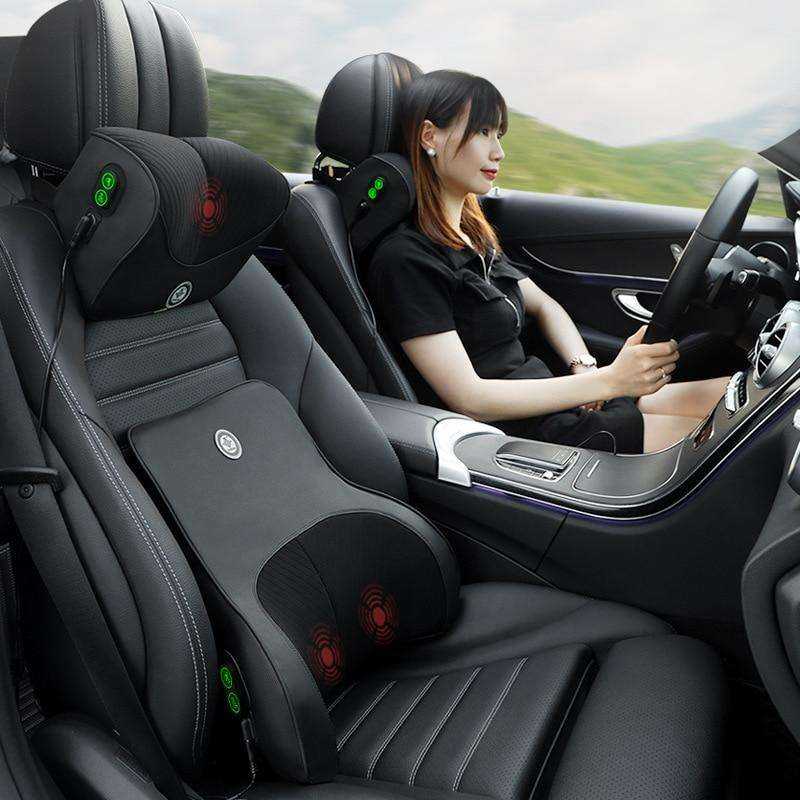 Car Massage Neck Headrest Seat Back Support Pillow