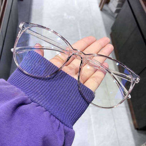 Women Men Transparent Computer Anti Blue Light Round Eyewear Glasses Frame