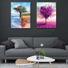 DIY Framed Painting Four Seasons Tree For Home Adults Room Decoration
