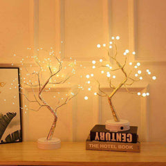 LED Night Light Mini Christmas Tree Copper Wire Garland Lamp