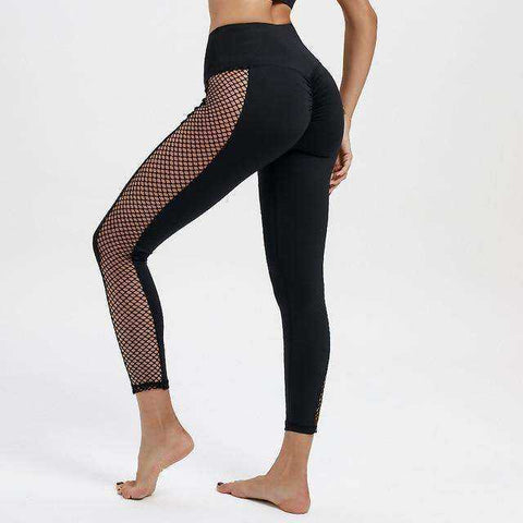 Image of High Waisted Bum Scrunch Mesh Patchwork Workout Leggings