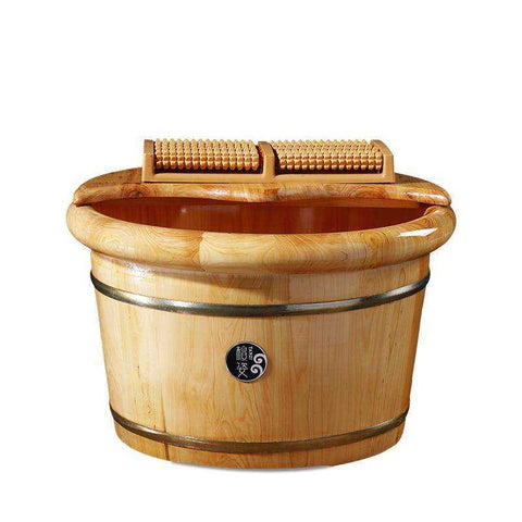 Image of Thickened Eco-friendly Solid Wood Detox Foot Bath Bucket