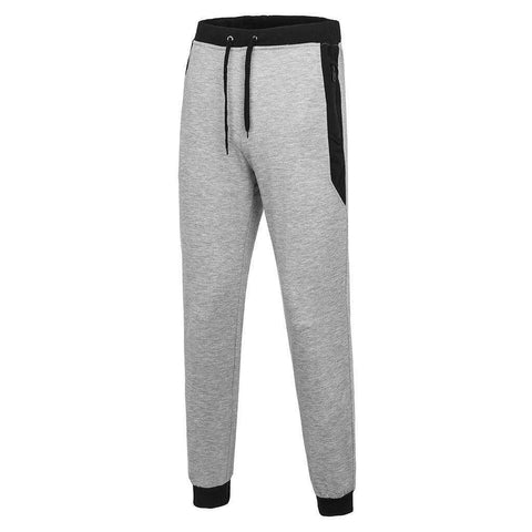 Image of Men's Casual Cotton Tights Gray  Long Ankle Super Elastic Trousers/Pants