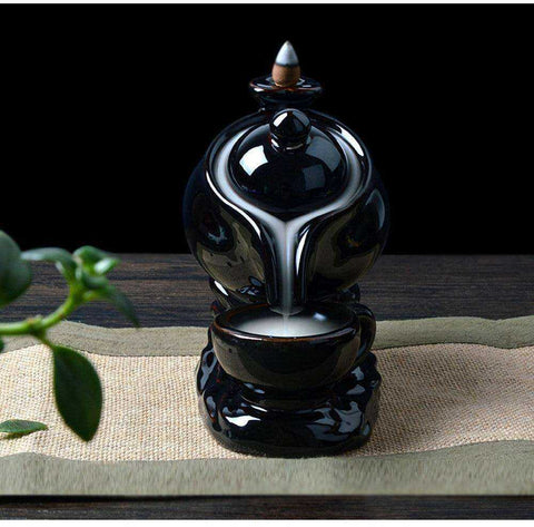 Image of Creative Teapot Ceramic Smoke Backflow Incense Burner