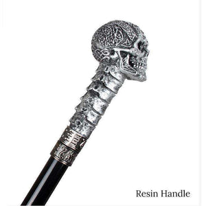 Fashion Decorative Skull Head Handle Walking Stick Metal Canes Men