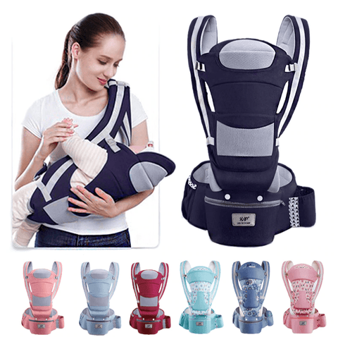 Image of Aesthetic Ergonomic Hipseat Front Facing Kangaroo Wrap Baby Carrier