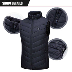 Upgraded Men Outdoor USB Infrared Heating Vest Jacket