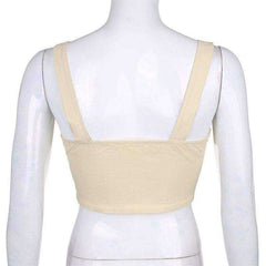 Women Fashion Hook Corset Sexy Bustier Backless Zipper Sleeveless Crop Tops