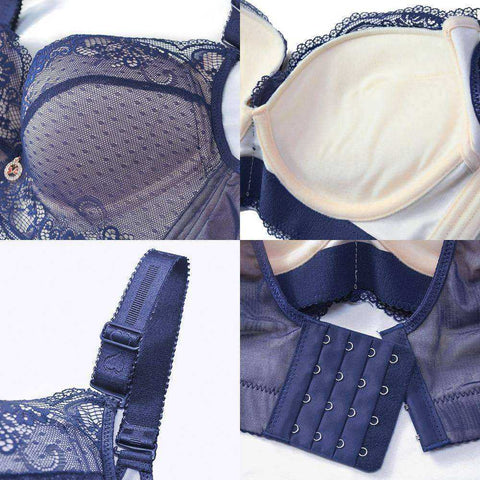 Image of Women Lace Padded Push Up Bra Two Cup Underwire Brassiere