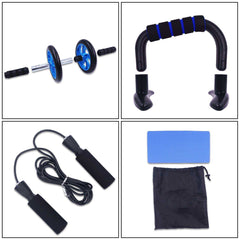 New AB Roller Kit with Push-Up Bar Jump Rope Exercise Equipment Set