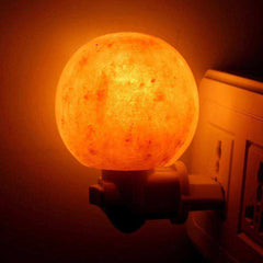 Warm White Salt Lamp Natural Crystal Hand Carved Air Purifying