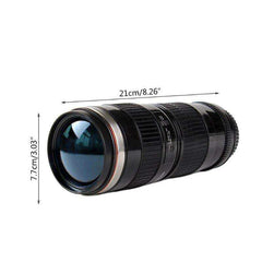 400ml Stainless Steel Drink Water Coffee Tea Camera Lens Shaped Thermos with Lid